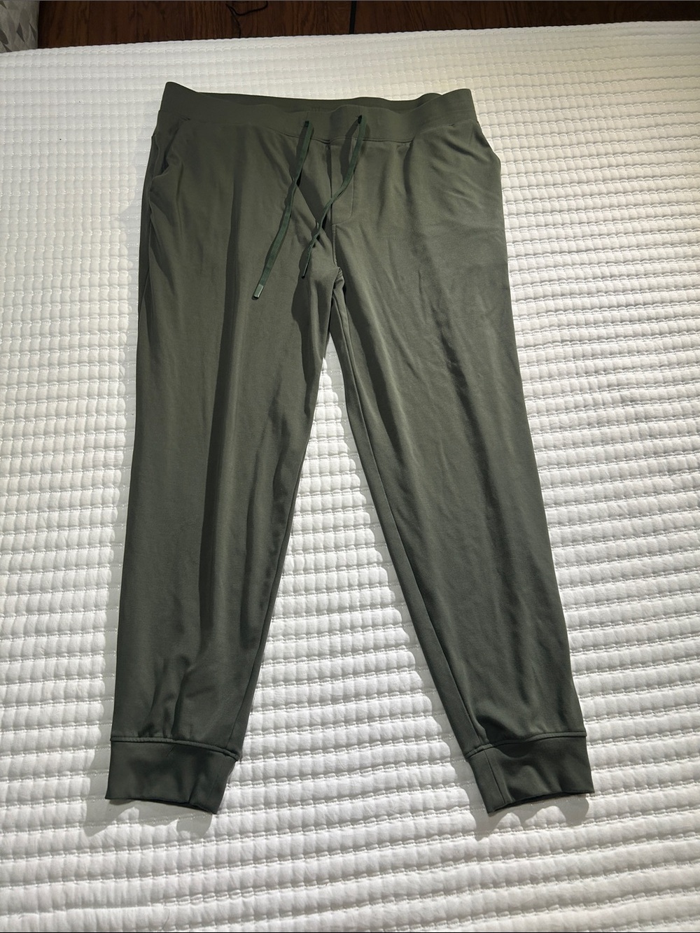Men's Olive Green Drawstring Jogger Pants - Casual Tapered Fit XL